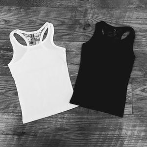 NEW Girls White Razor Back Lace Tank